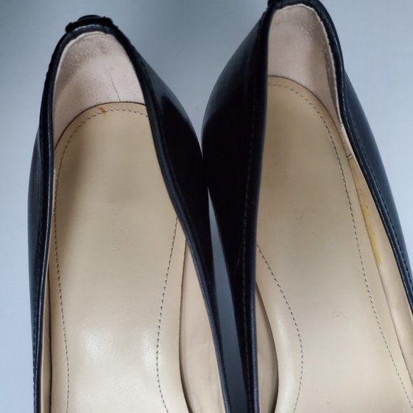 Women's size 11 Classic Black Heels Open Toe Casual Office Siren Career Wear - Picture 12 of 12